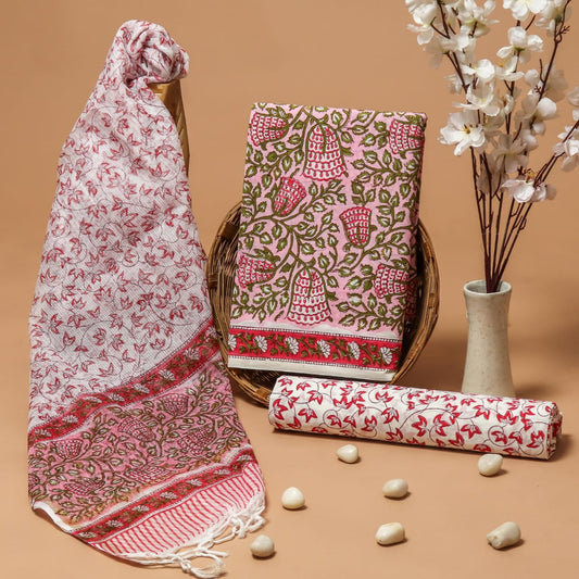 cotton suit with chiffon suit set