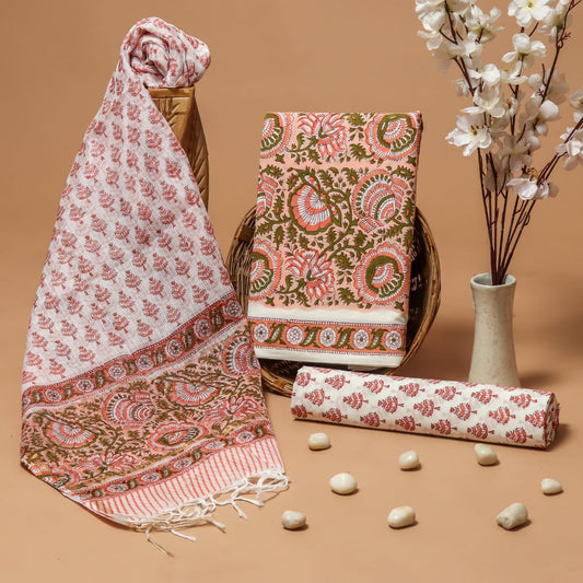 cotton suit with chiffon suit set