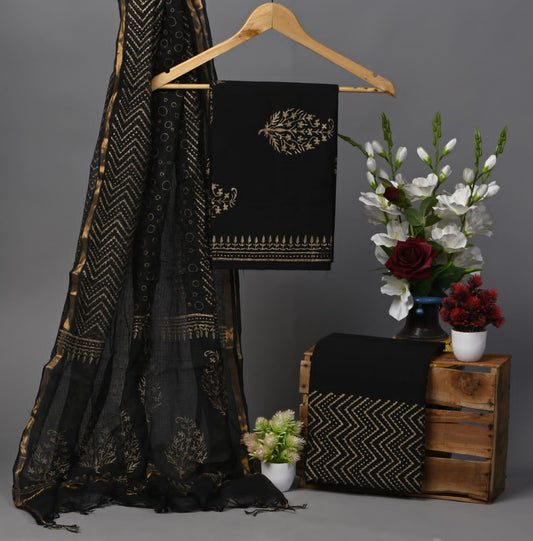 cotton suit with chiffon suit set