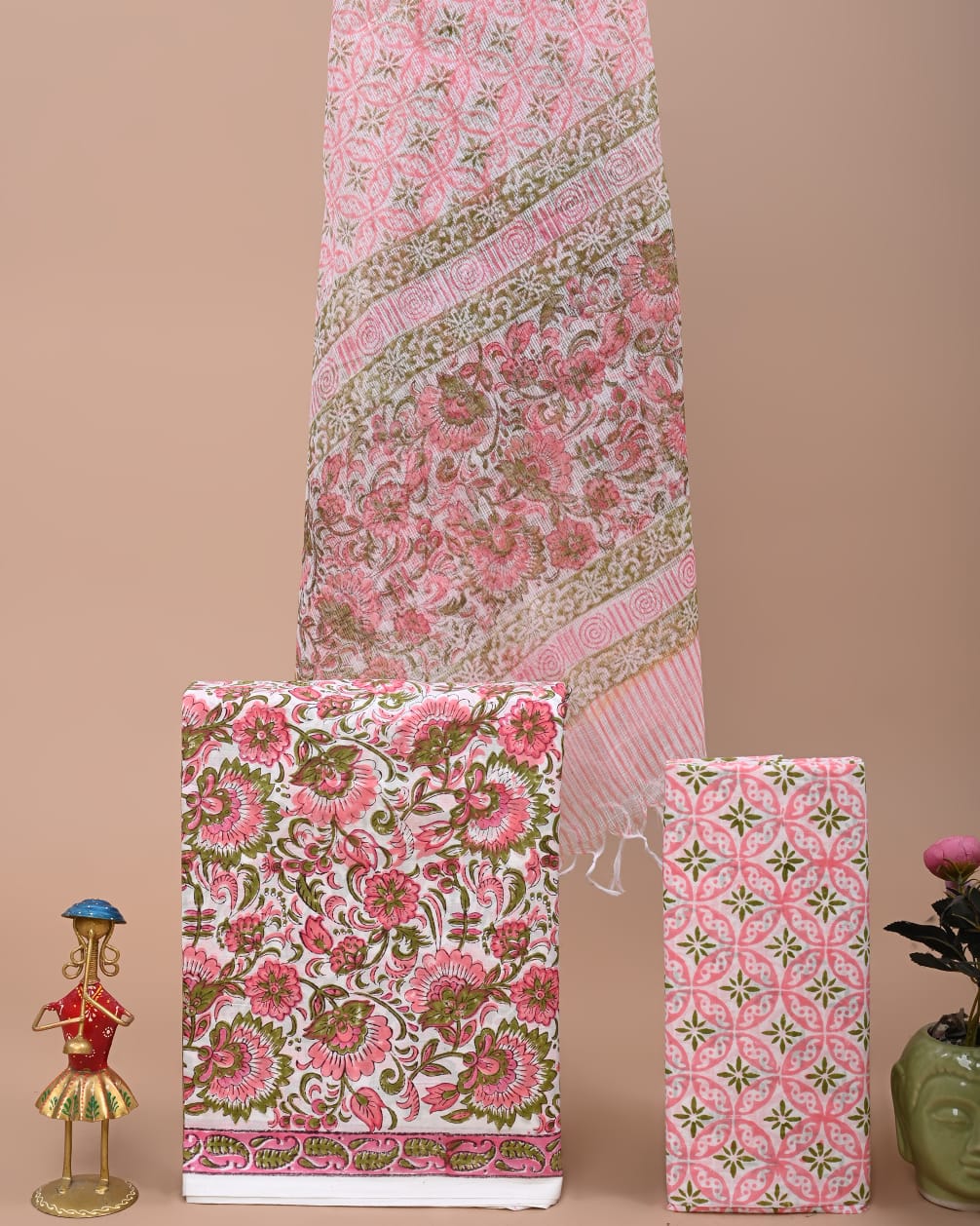 cotton suit with chiffon suit set