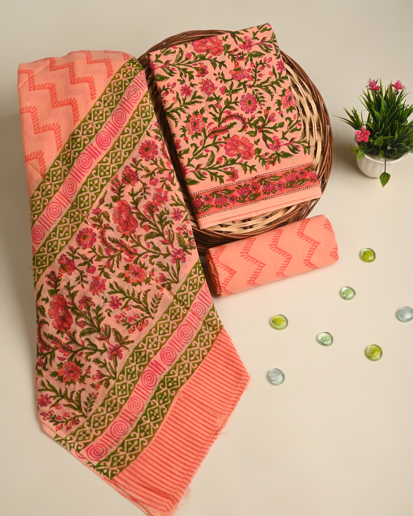 Cotton Suit With Cotton Dupatta